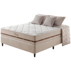 Cama Box Casal Bege + Colchão Molas Superlastic Bahamas 128x1