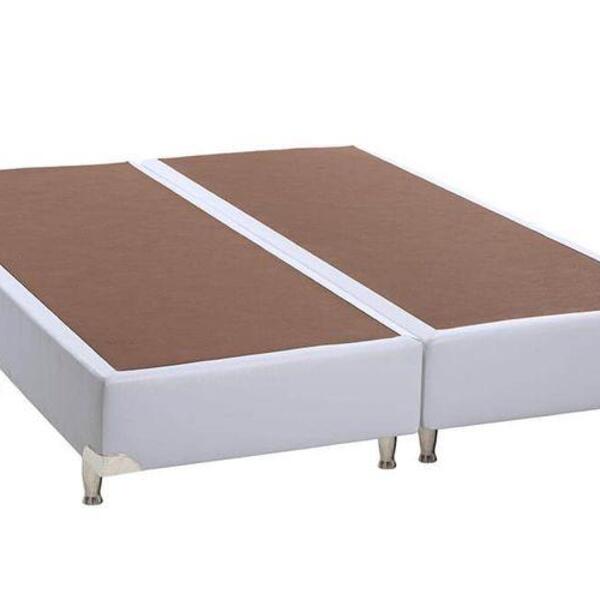 Cama Box Casal Bipartido Corino(1.38x1.88) Branco