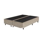 Cama Box Casal Bipartido Suede Bege - 27x138x188