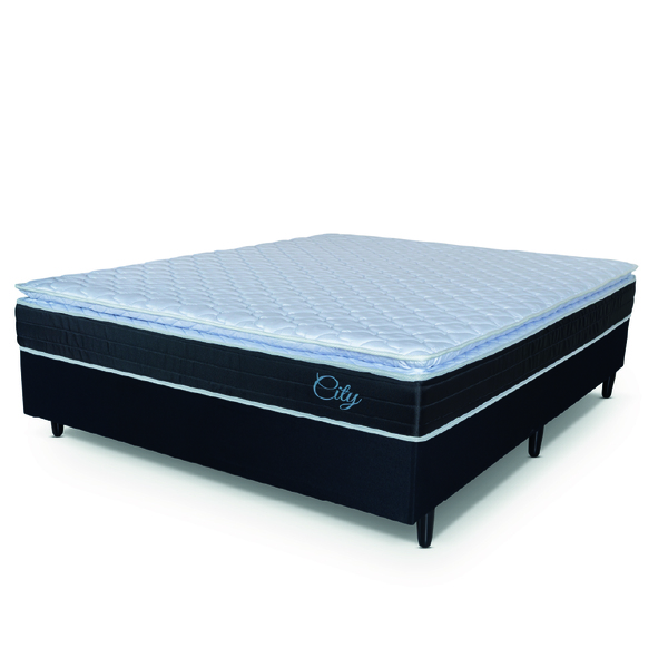 Cama Box Casal Colchão Com Molas Ensacadas City Pillow Top 13