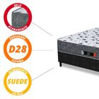 Cama Box Casal Colchão De Espuma Firme Resistente Cinza