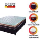 Cama Box Casal Colchão Espuma D33 Pillow Top Nobre 138x188x60