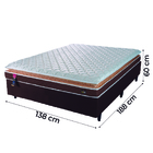 Cama Box Casal Colchão Espuma D33 Pillow Top Nobre 138x188x60