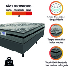 Cama Box Casal Colchão Gazin Com Molas Ensacadas Rubi 138x188