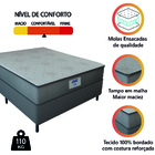 Cama Box Casal Colchão Gazin Com Molas Ensacadas Vibe 138x188