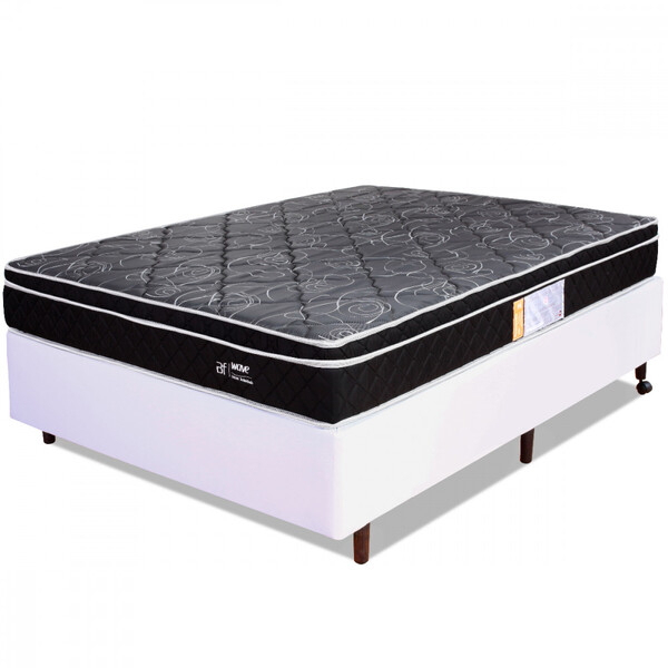 Cama Box Casal Colchão Molas Ensacadas Com Pillow E Box Courv