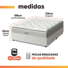 Cama Box Casal Colchão Molas Ensacadas Granville Com Pillow P