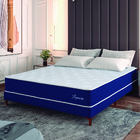 Cama Box Casal Colchão Molas Ensacadas Lamore 138x188x70cm Az