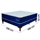Cama Box Casal Colchão Molas Ensacadas Lamore 138x188x70cm Az