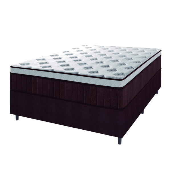 Cama Box Casal Colchão Molas Ensacadas Ômega 138x188x70cm Mar