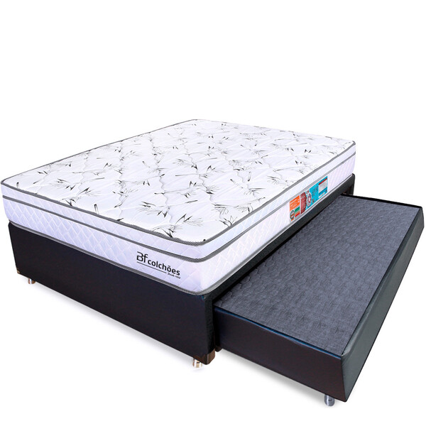 Cama Box Casal Colchão Molas Ensacadas Pillow Bicama Auxiliar