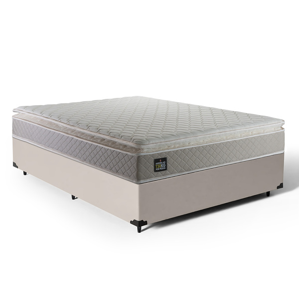 Cama Box Casal com Colchão de Espuma D45 Strong One Face Bege