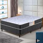 Cama Box Casal Conjugado Granada Umaflex Preto/branco Flor