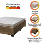 Cama Box Casal Desmontável Com Colchão Molas Flora 138x188x51