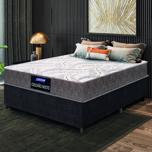 Cama Box Casal Gazin Colchão Com Espuma 138x188x55cm Camboriu