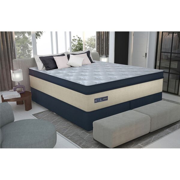 ロイヤルex3本 Cama Box Casal King 193x203x78cm Royal Blue Gazin Colchões | Leroy