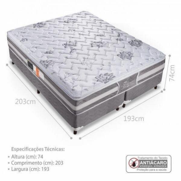Cama Box Casal King (Box + Colchão) Pocket 193x203x74cm