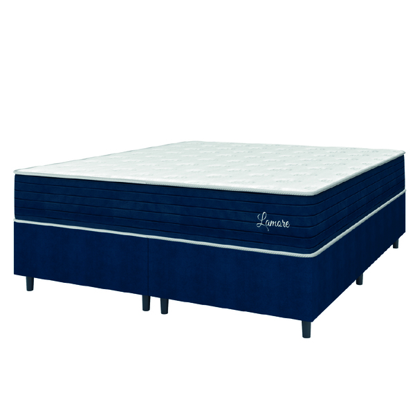 Cama Box Casal King Colchão Molas Ensacadas Lamore 193x203x70