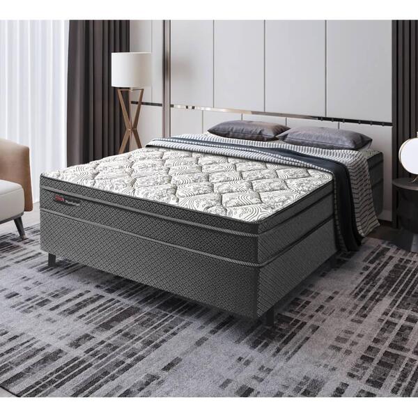Cama Box Casal Manhattan Black Pkt Molas Ensacadas 138x188x6