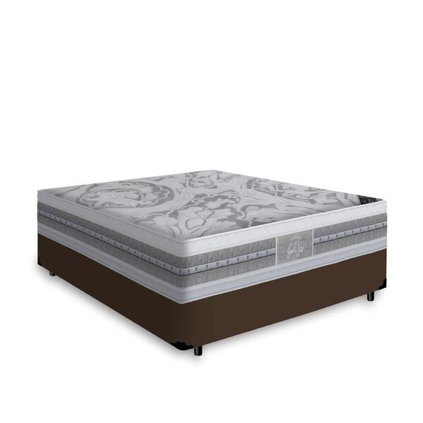 Cama Box Casal Marrom + Colchão De Molas Ensacadas - Castor -