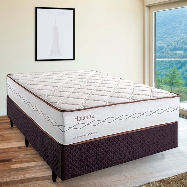 Cama Box Casal Molas Ensacadas 138x188x32cm Holanda