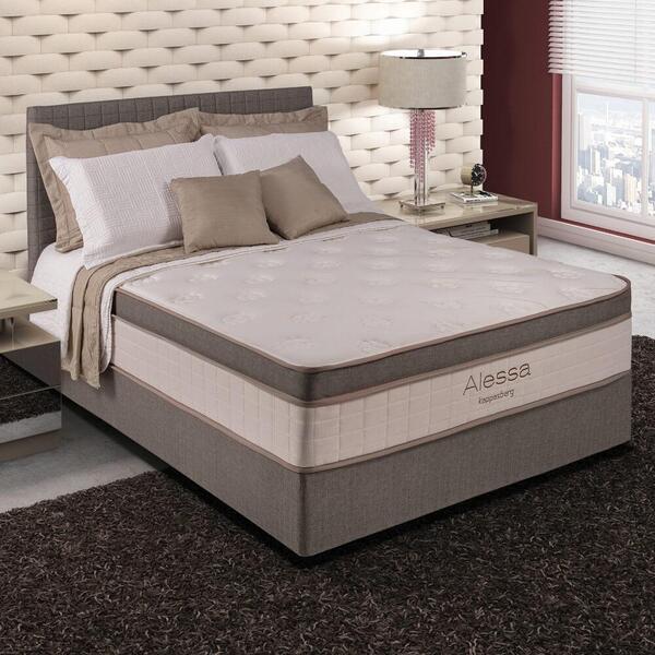 Cama Box Casal Molas Ensacadas Alessa Bege - Kappesberg - 138