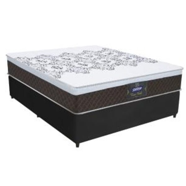 Cama Box Casal Molas Ensacadas New York Marrom/preto