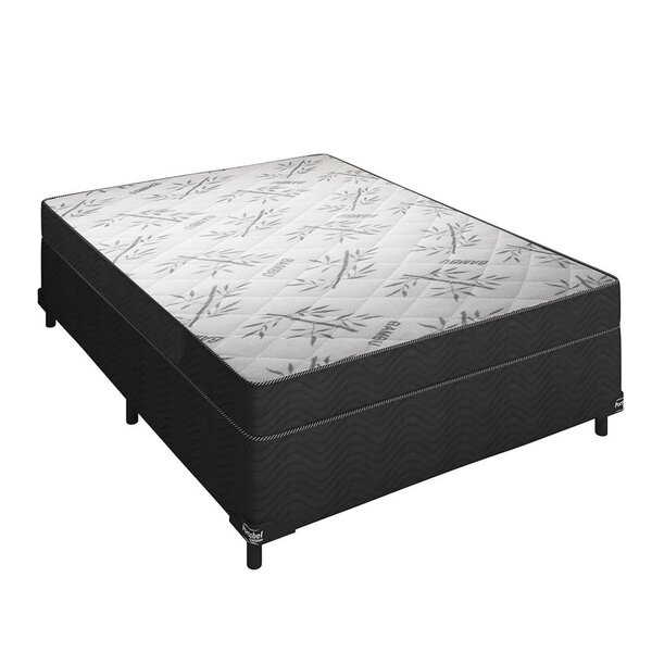 Cama Box Casal Portobel D33 Kairo 138x188x63 Branco/preto