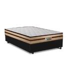 Cama Box Casal Preta + Colchão De Molas Ensacadas - Comfort P