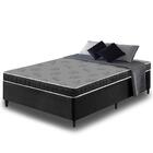 Cama Box Casal Preto + Colchão Espuma D20 Dupla Face Zidi Que
