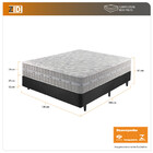 Cama Box Casal Preto + Colchão Molas Ensacadas Alabama 138x18