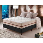 Cama Box Casal Preto + Colchão Molas Superlastic Bahamas 128x