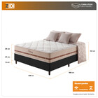Cama Box Casal Preto + Colchão Molas Superlastic Bahamas 128x