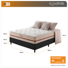 Cama Box Casal Preto + Colchão Molas Superlastic Bahamas 138x