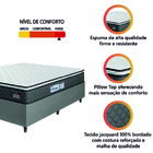 Cama Box Casal Queen Colchão Espuma D33 Pillow Top Millenium