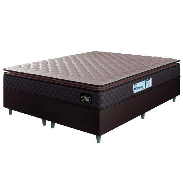 Cama Box Casal Queen Colchão Espuma D33 Pillow Top Millenium