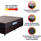Cama Box Casal Queen Colchão Espuma D33 Pillow Top Millenium