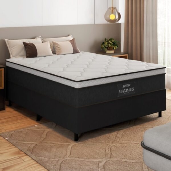 Cama Box Casal Queen Colchão Gazin Maximus Molas Ensacadas