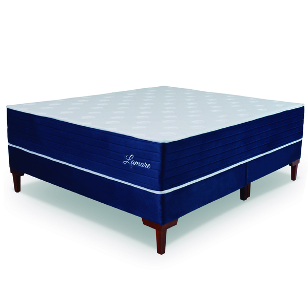 Cama Box Casal Queen Colchão Molas Ensacadas Lamore 158x198x7