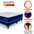 Cama Box Casal Queen Colchão Molas Ensacadas Lamore 158x198x7
