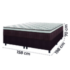 Cama Box Casal Queen Colchão Molas Ensacadas Ômega 158x198x70