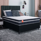 Cama Box Casal Queen Colchão Molas Qatar 158x198x60cm Branco