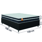 Cama Box Casal Queen Colchão Molas Qatar 158x198x60cm Branco