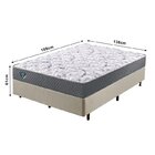 Cama Box Casal Reforçado Linho 138x188x38cm E Colchão Adapto