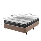 Cama Box Casal Reforçado Linho 138x188x38cm E Colchão Gransle