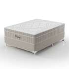 Cama Box Casal Royale Com Colchão Casal Molas Ensacadas Bege