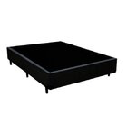 Cama Box Casal Sintético Preto + Colchão Molas Bonnel 47x138x