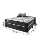 Cama Box Casal Soft Comfort Preto Molas Verticoil 138x188 + 2