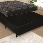 Cama Box Casal Suede Preta  + Colchão Sleep Espuma 16 Cm (1,3