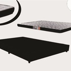 Cama Box Casal Suede Preta  + Colchão Sleep Espuma 16 Cm (1,3